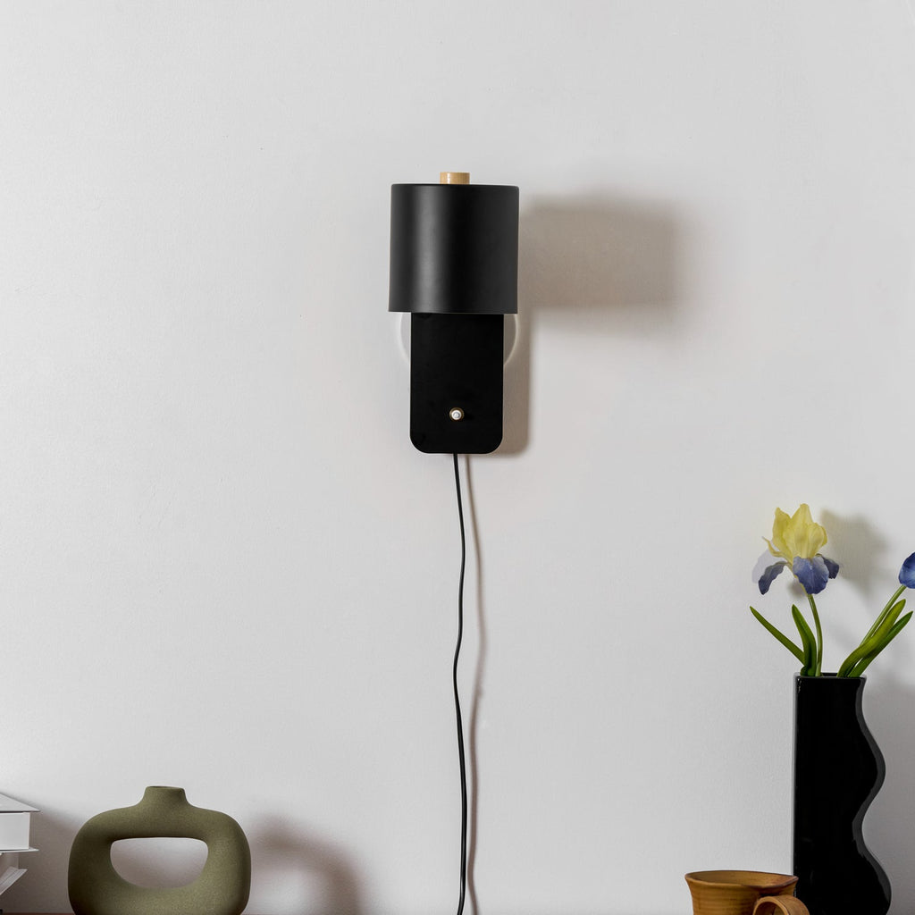 Rotatable Cylinder Plug-in Wall Lamp | 350-Degree Adjustable, Minimalist Design for Modern Indoor Spaces