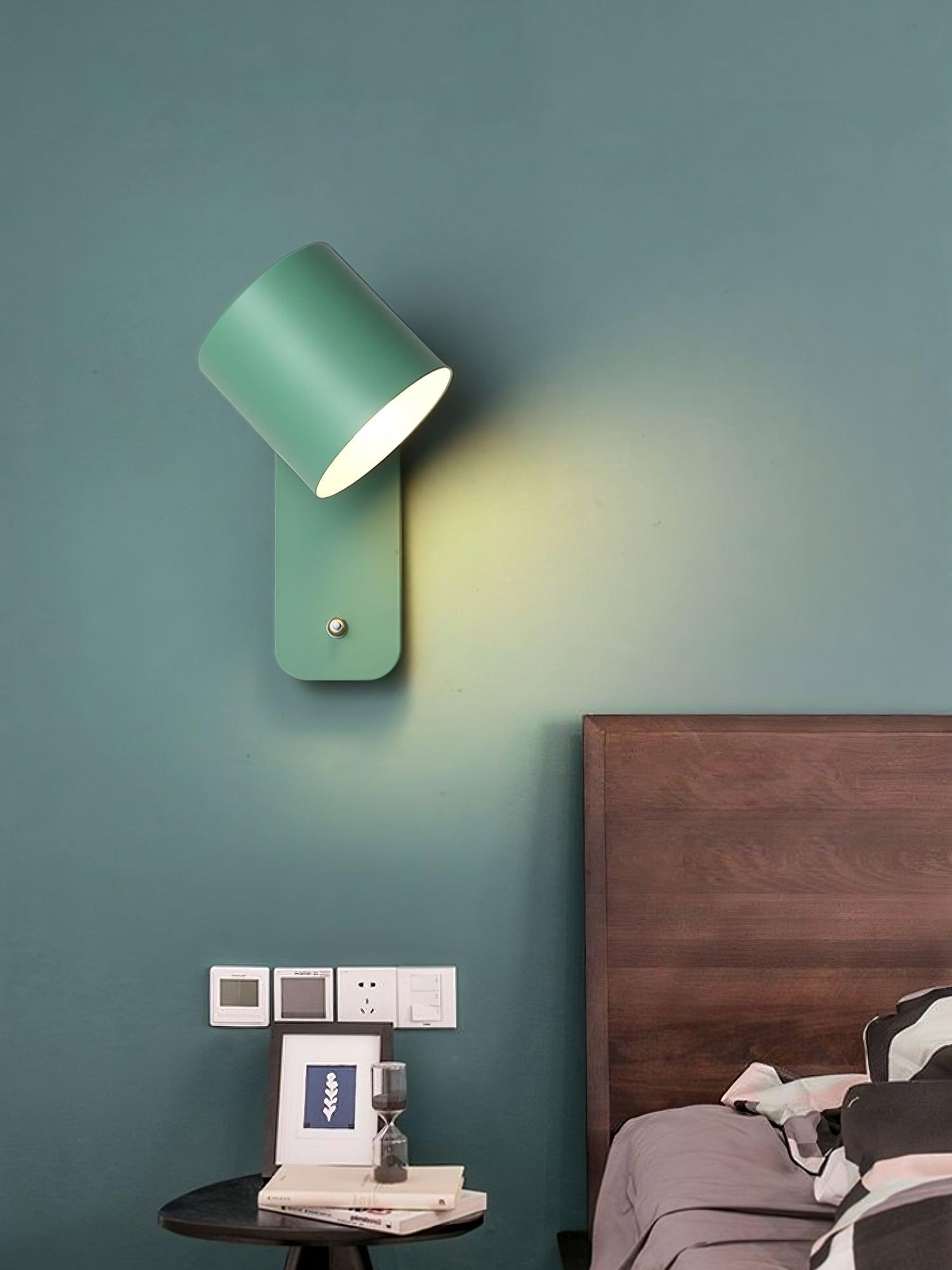 Rotatable Cylinder Wall Lamp with Adjustable Brightness for Living Room & Bedroom Lighting
