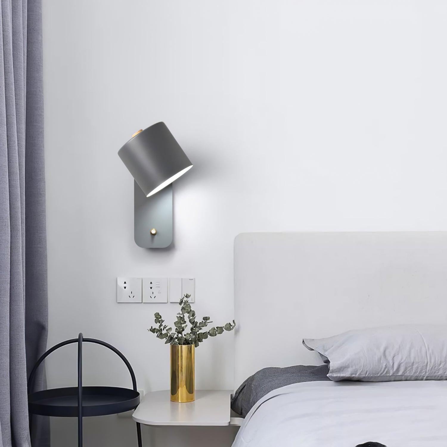 Rotatable Cylinder Wall Lamp with Adjustable Brightness for Living Room & Bedroom Lighting