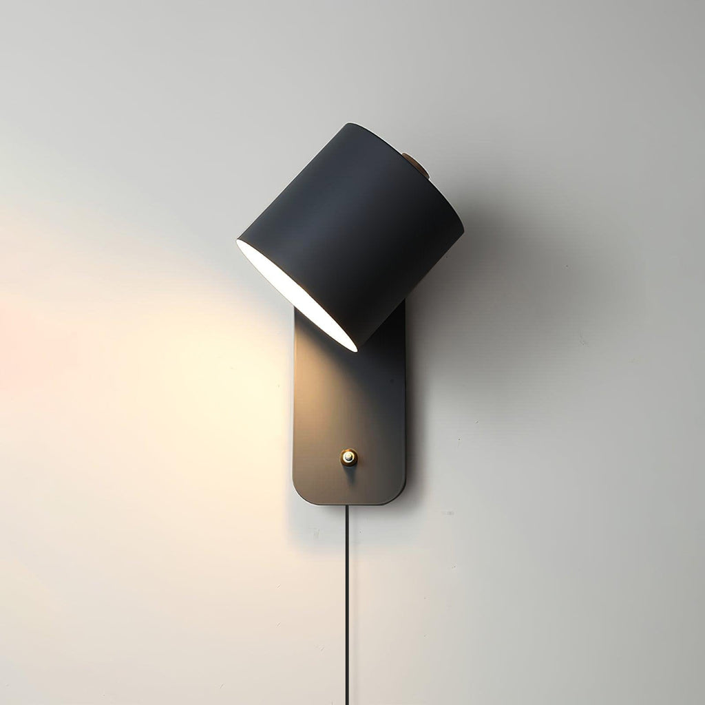Rotatable Cylinder Plug-in Wall Lamp | 350-Degree Adjustable, Minimalist Design for Modern Indoor Spaces