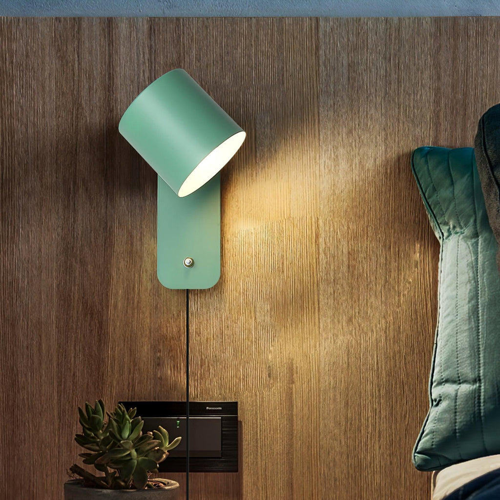 Rotatable Cylinder Plug-in Wall Lamp | 350-Degree Adjustable, Minimalist Design for Modern Indoor Spaces