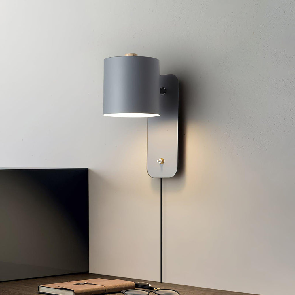 Rotatable Cylinder Plug-in Wall Lamp | 350-Degree Adjustable, Minimalist Design for Modern Indoor Spaces