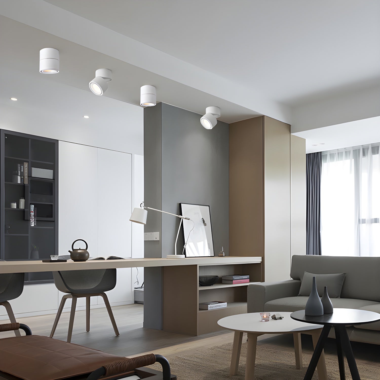 Rotatable LED Spotlight Ceiling Light Fixture for Adjustable Lighting in Living Room & Home Office