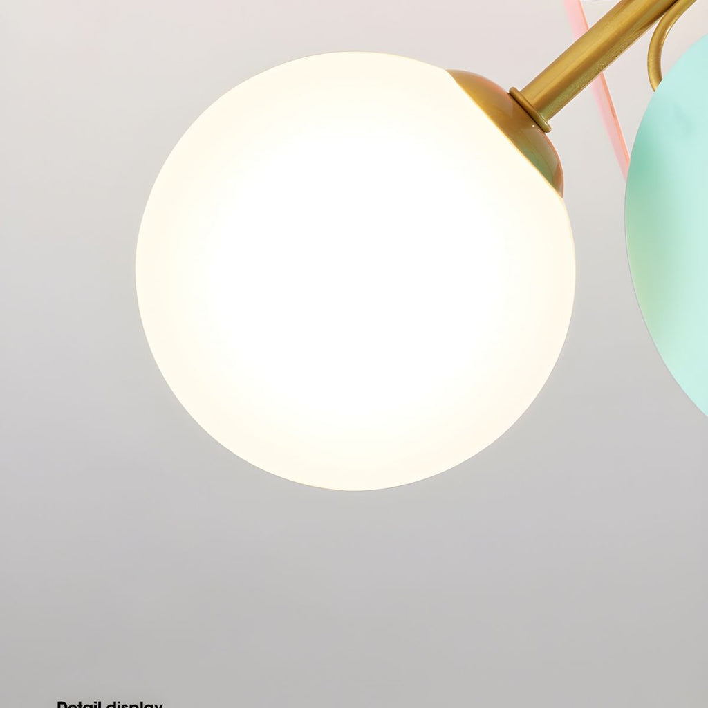 Round Macaron Ceiling Lamp | Colorful Metal & Glass Design for Children's Rooms, Offices & Indoor Spaces