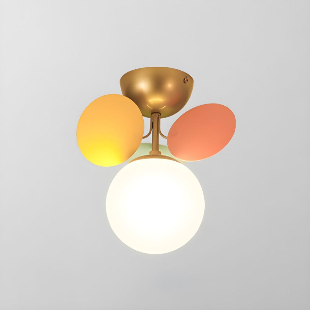 Round Macaron Ceiling Lamp | Colorful Metal & Glass Design for Children's Rooms, Offices & Indoor Spaces