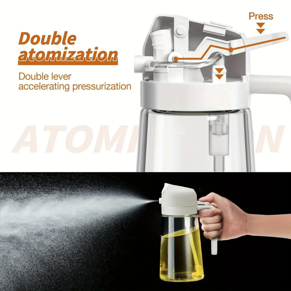 2 in 1 Oil Spray and Pour Bottle - 470ml Dispenser for Olive Oil Cooking