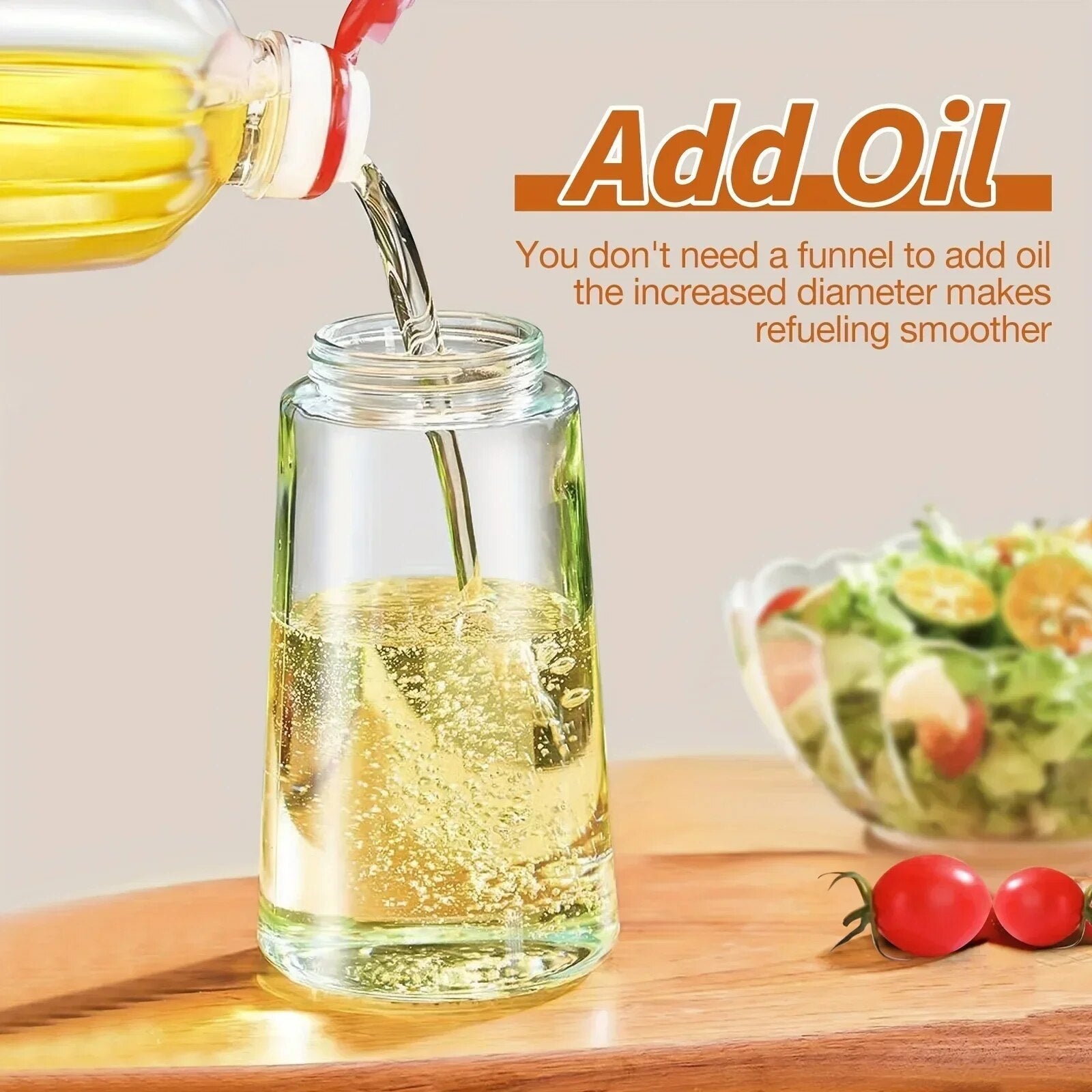 2 in 1 Oil Spray and Pour Bottle - 470ml Dispenser for Olive Oil Cooking