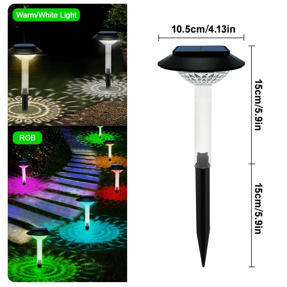 Solar Pathway Lights - Waterproof RGB Color-Changing LED Landscape Lighting for Garden, Yard, Driveway & Walkway Decor