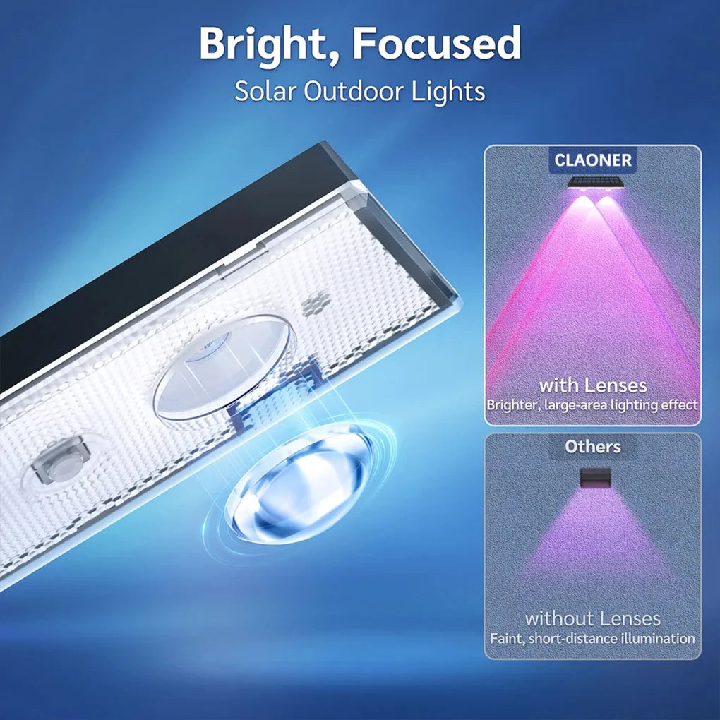 LED Solar Fence Lights - 2/4 PCS RGB & Warm White Outdoor Step Lights - IP65 Waterproof Wall Decor for Garden & Patio Lighting