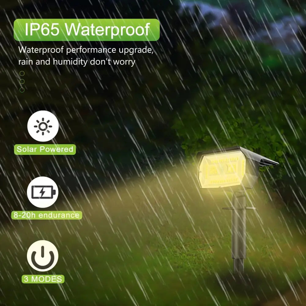 LED Solar Landscape Spotlights - Waterproof Motion Sensor Outdoor Lighting for Garden, Yard, Pathway & Porch - 3 Modes