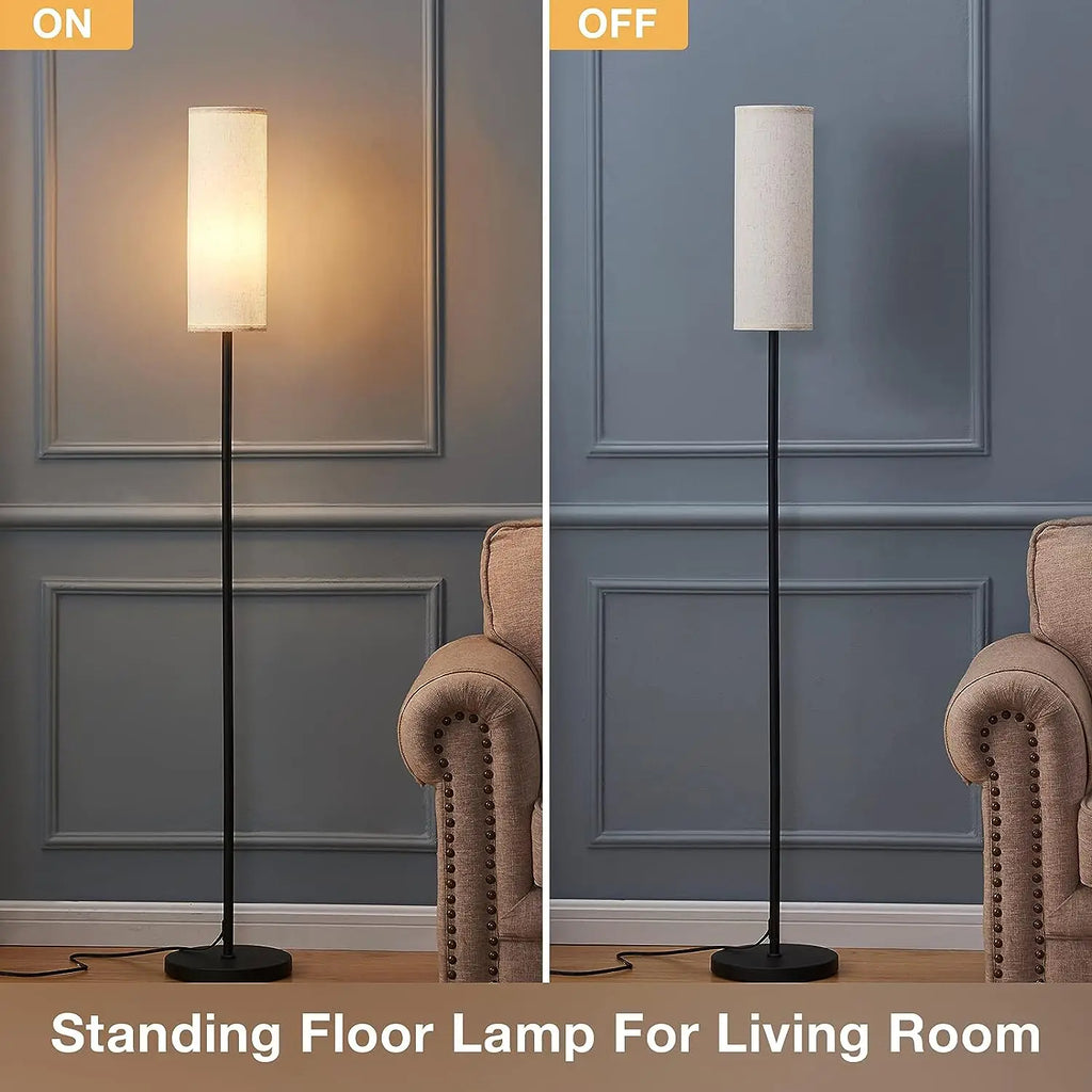 Modern Floor Lamp with Lampshade and Foot Switch - Adjustable Standing Light for Living Room, Bedroom, Kids Room, and Office Use