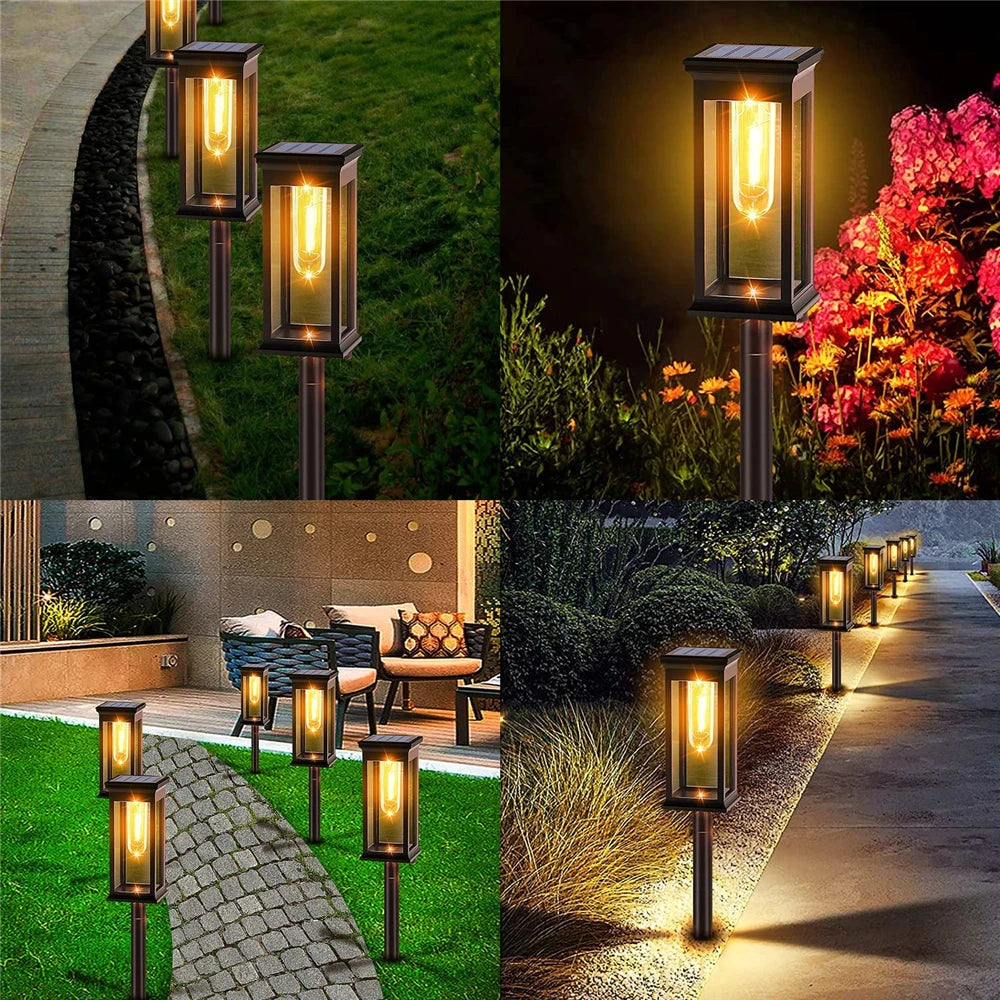 Solar Pathway Lights - Waterproof IP65 Garden Lighting for Walkway, Yard, and Landscape - Outdoor Decorative Lights for Lawn