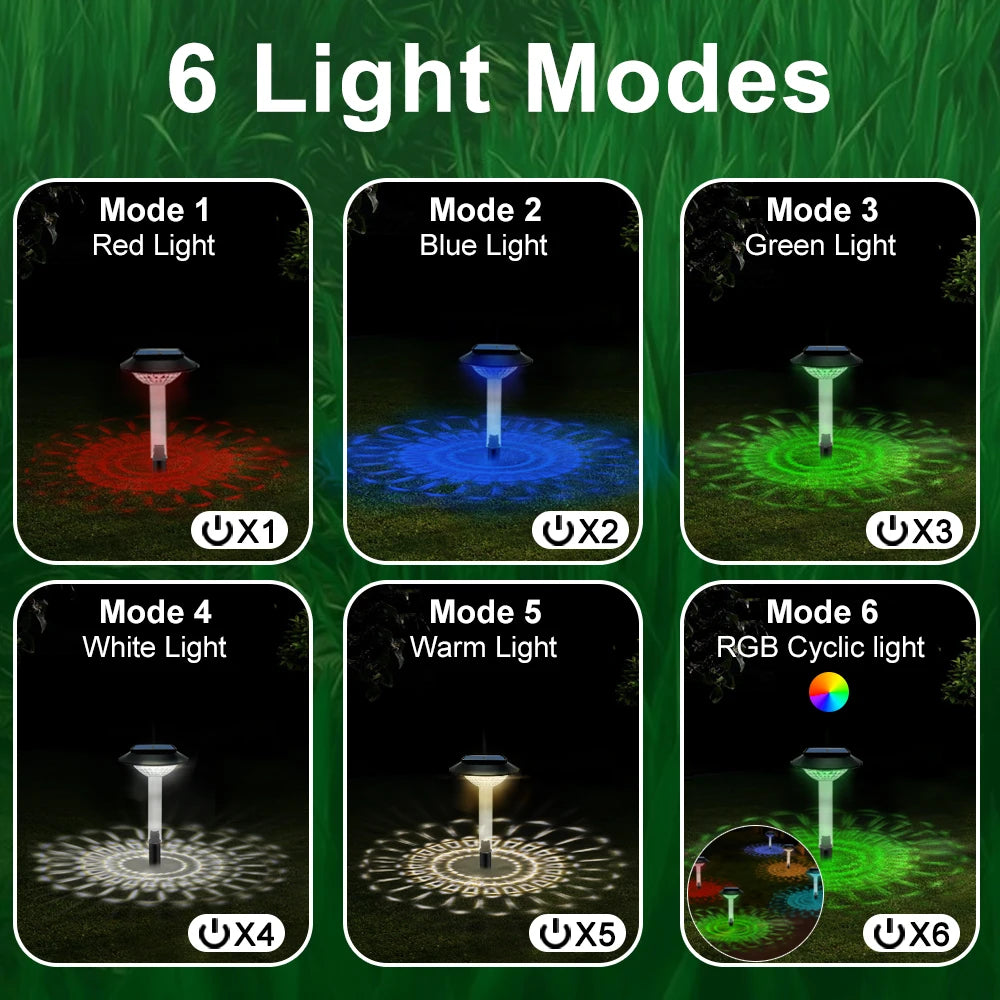 Solar Pathway Lights - Waterproof RGB Color-Changing LED Landscape Lighting for Garden, Yard, Driveway & Walkway Decor