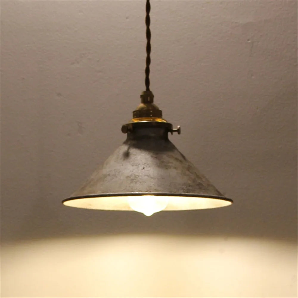 Industrial Vintage Pendant Light Fixture with Metal Shade for Kitchen Island, Bar & Dining Room Lighting