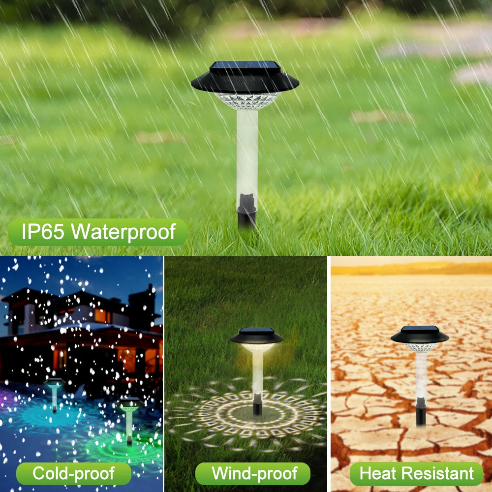 Solar Pathway Lights - Waterproof RGB Color-Changing LED Landscape Lighting for Garden, Yard, Driveway & Walkway Decor