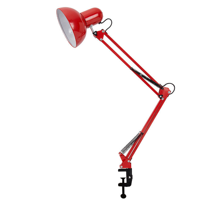 Retractable Long Arm Clip Table Lamp - Modern Minimalist Design in Iron & ABS for Bedroom Lighting