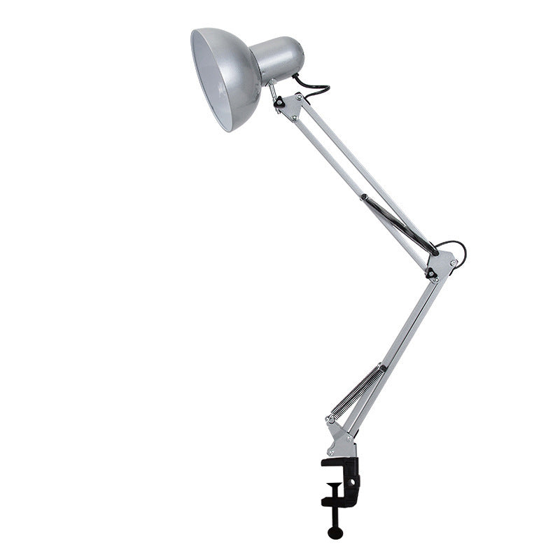 Retractable Long Arm Clip Table Lamp - Modern Minimalist Design in Iron & ABS for Bedroom Lighting