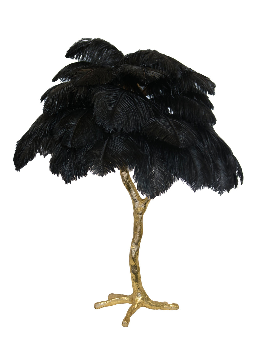 Ostrich Feather Table Lamp with Adjustable Brightness for Living Room & Bedroom Decor