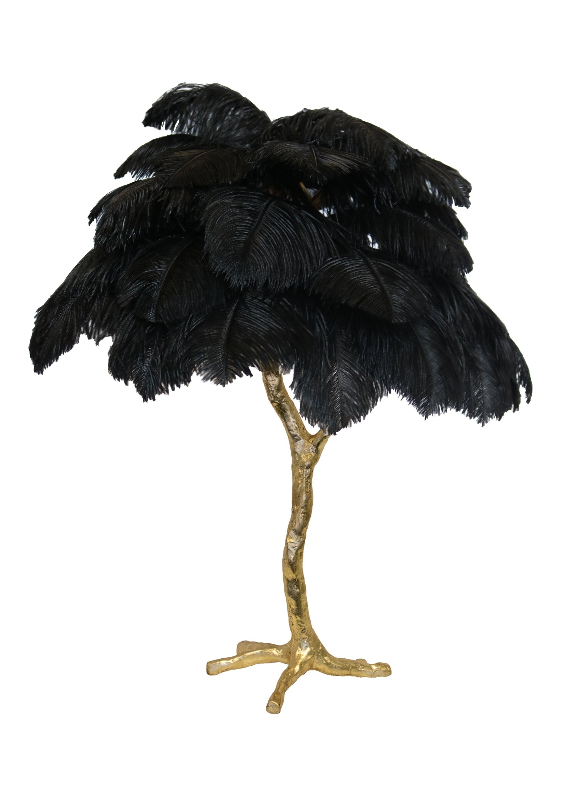 Ostrich Feather Table Lamp with Adjustable Brightness for Living Room & Bedroom Decor