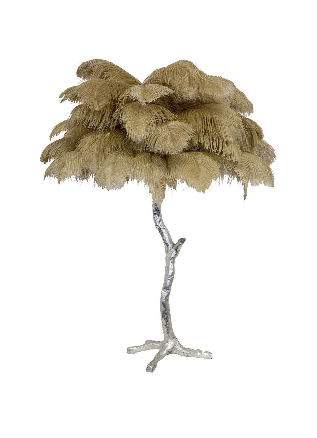 Ostrich Feather Table Lamp with Adjustable Brightness for Living Room & Bedroom Decor