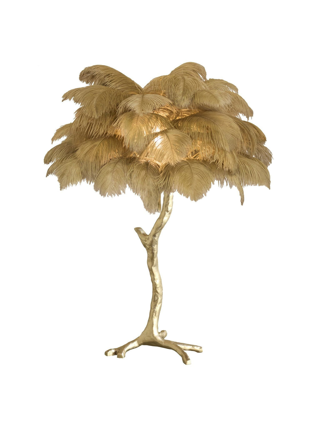 Ostrich Feather Table Lamp with Adjustable Brightness for Living Room & Bedroom Decor