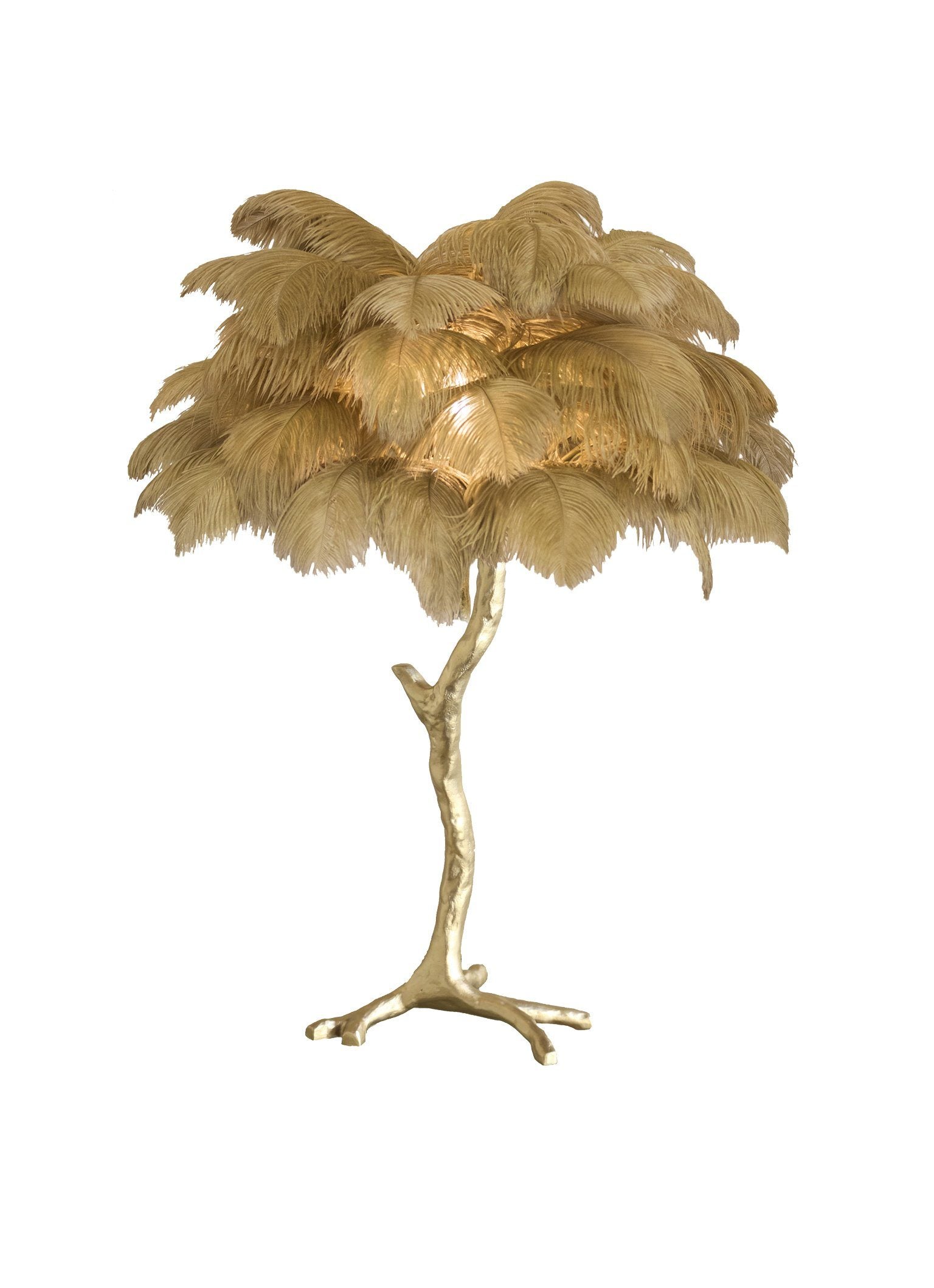 Ostrich Feather Table Lamp with Adjustable Brightness for Living Room & Bedroom Decor