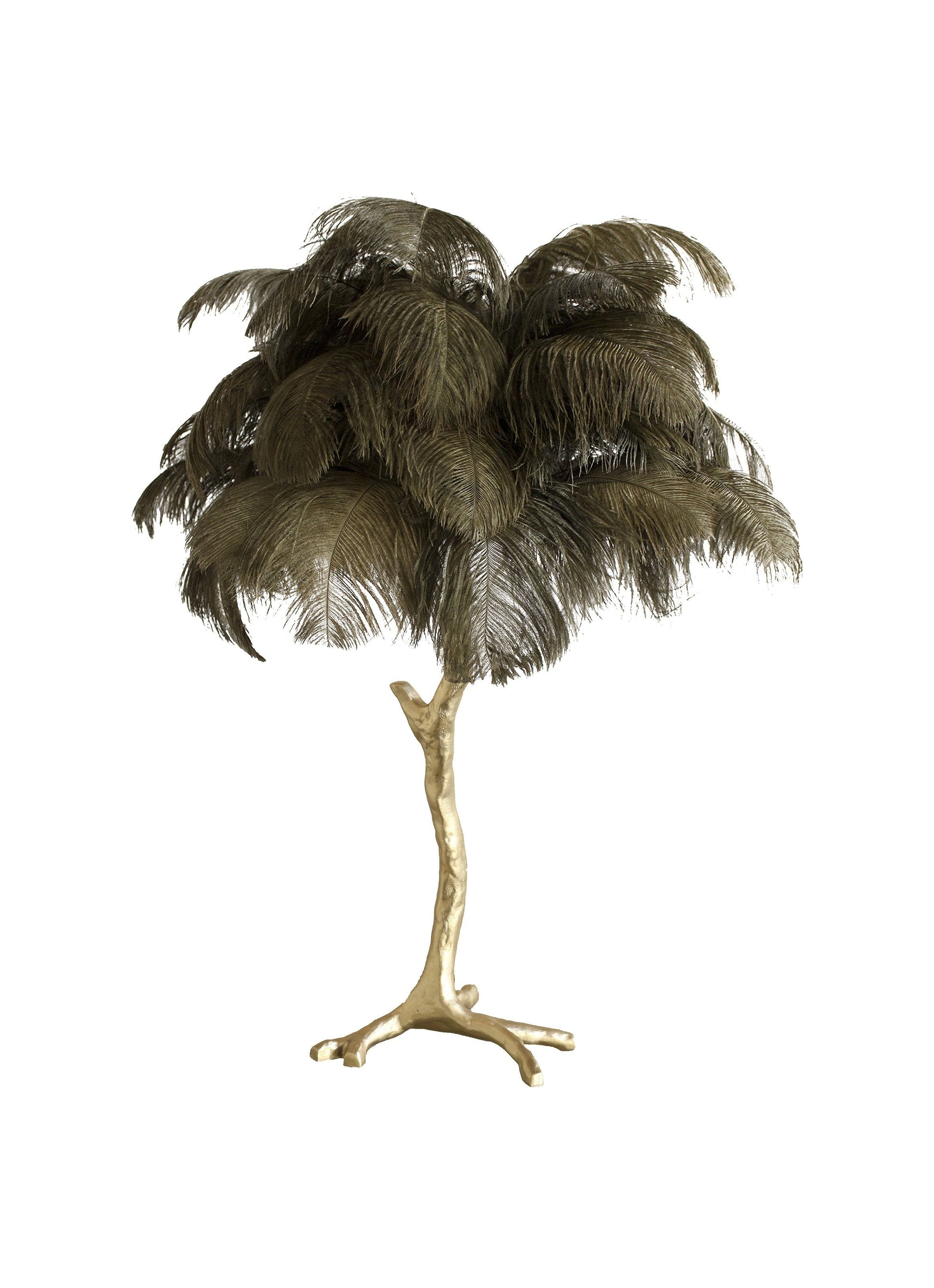 Ostrich Feather Table Lamp with Adjustable Brightness for Living Room & Bedroom Decor