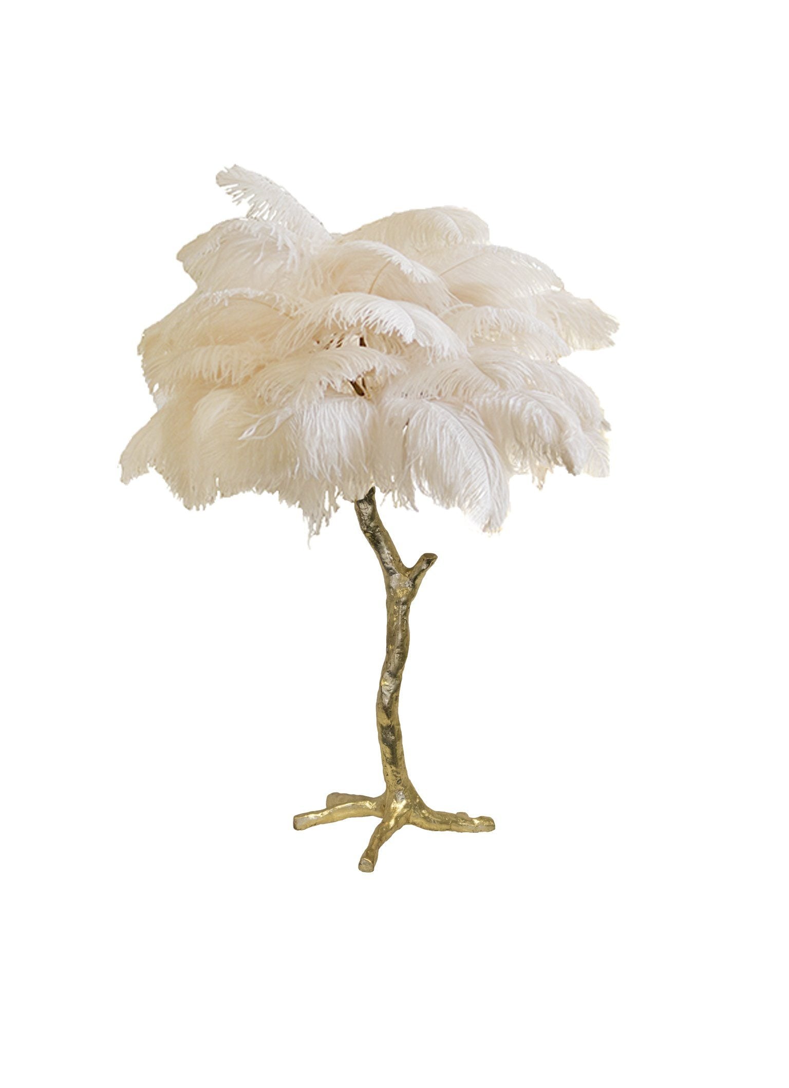 Ostrich Feather Table Lamp with Adjustable Brightness for Living Room & Bedroom Decor