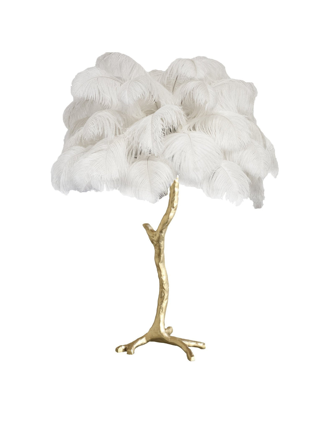 Ostrich Feather Table Lamp with Adjustable Brightness for Living Room & Bedroom Decor