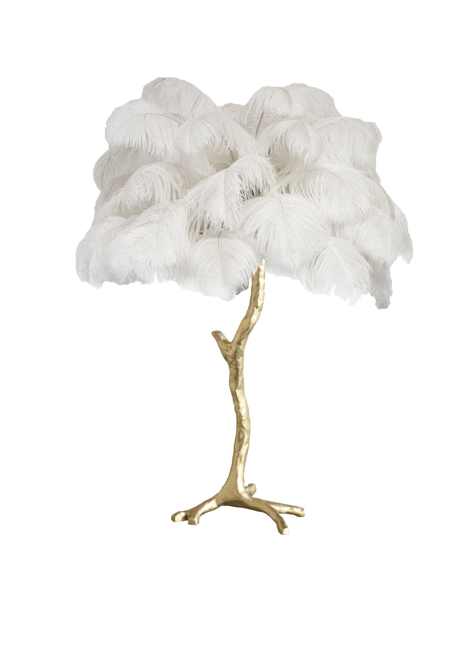 Ostrich Feather Table Lamp with Adjustable Brightness for Living Room & Bedroom Decor