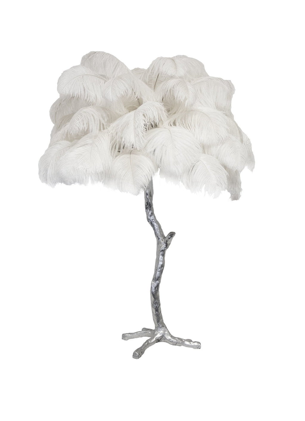 Ostrich Feather Table Lamp with Adjustable Brightness for Living Room & Bedroom Decor