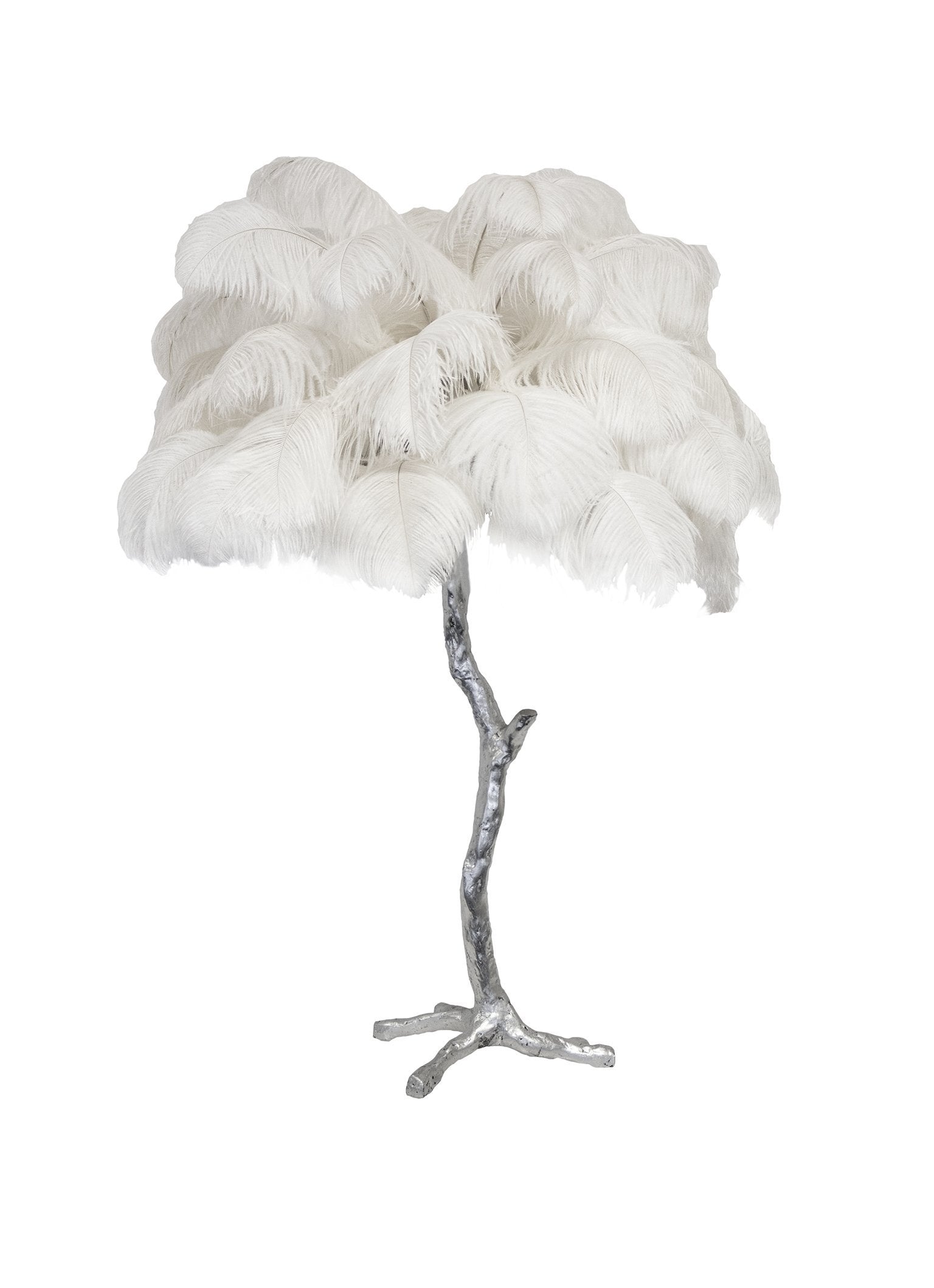 Ostrich Feather Table Lamp with Adjustable Brightness for Living Room & Bedroom Decor