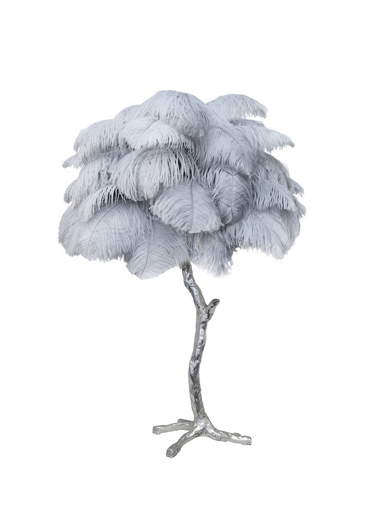 Ostrich Feather Table Lamp with Adjustable Brightness for Living Room & Bedroom Decor