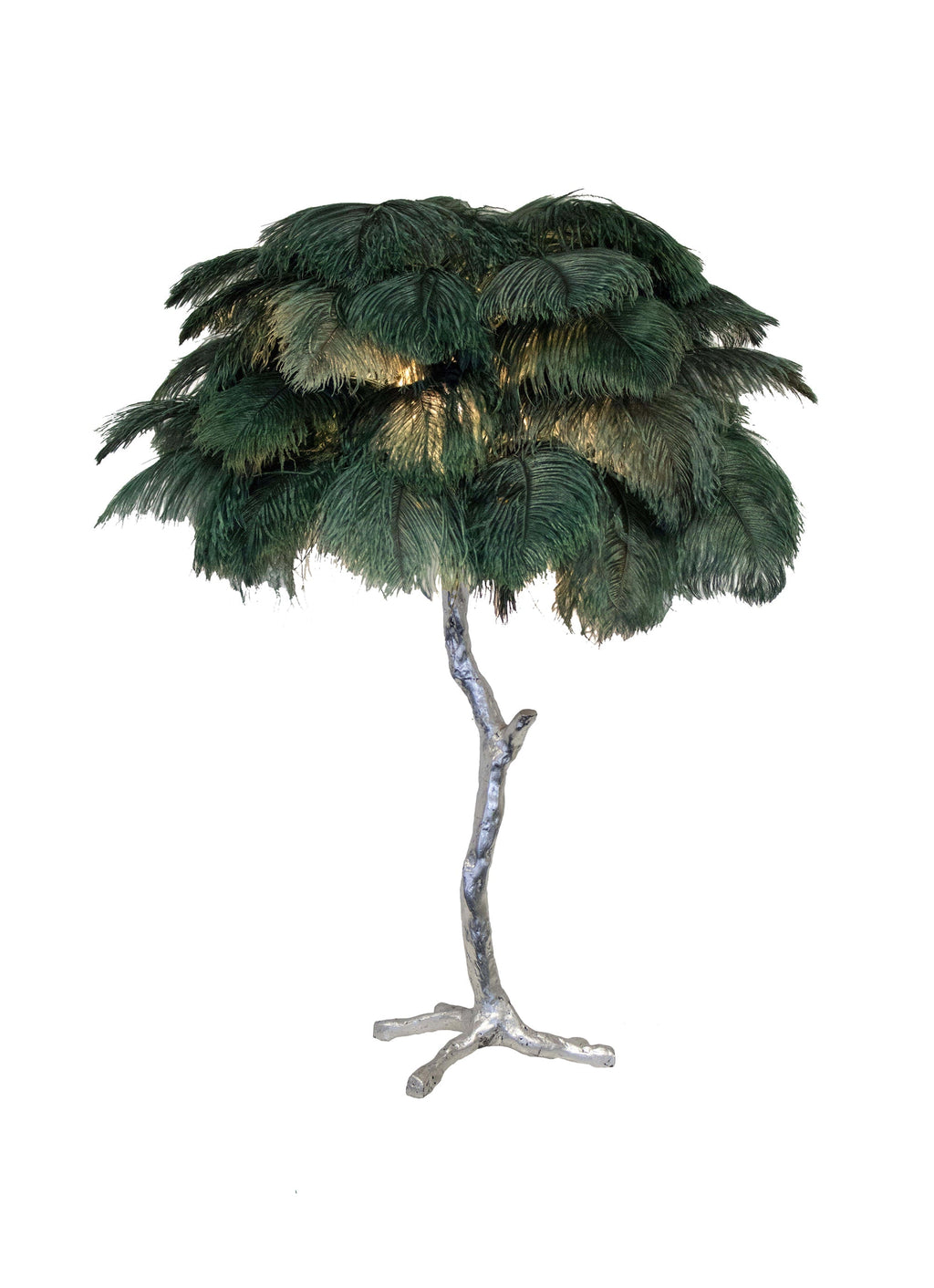 Ostrich Feather Table Lamp with Adjustable Brightness for Living Room & Bedroom Decor