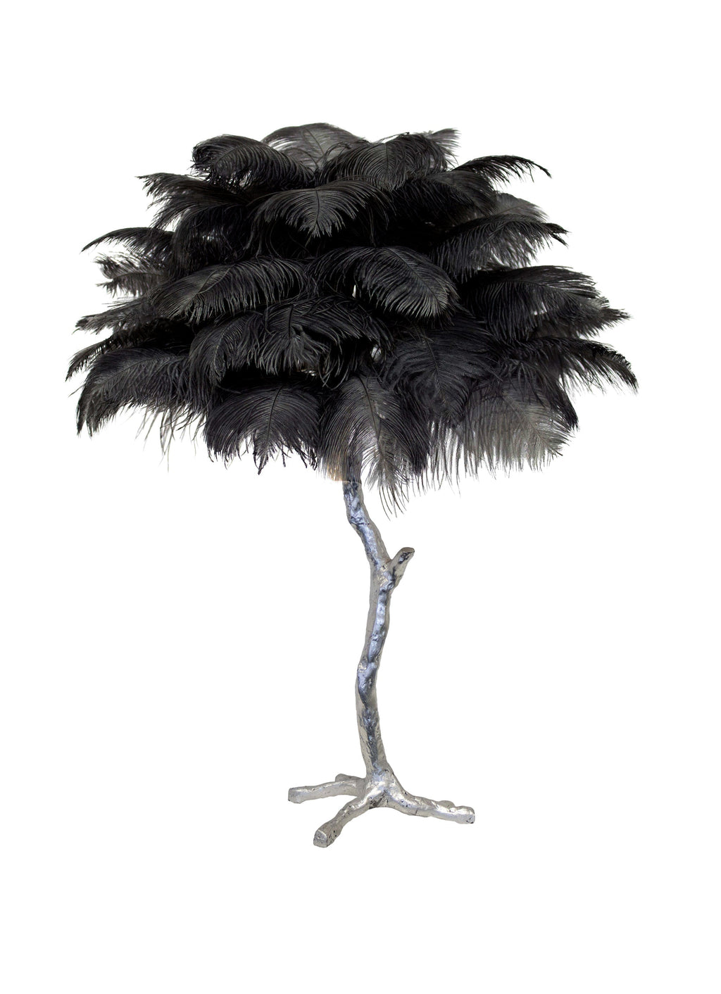 Ostrich Feather Table Lamp with Adjustable Brightness for Living Room & Bedroom Decor