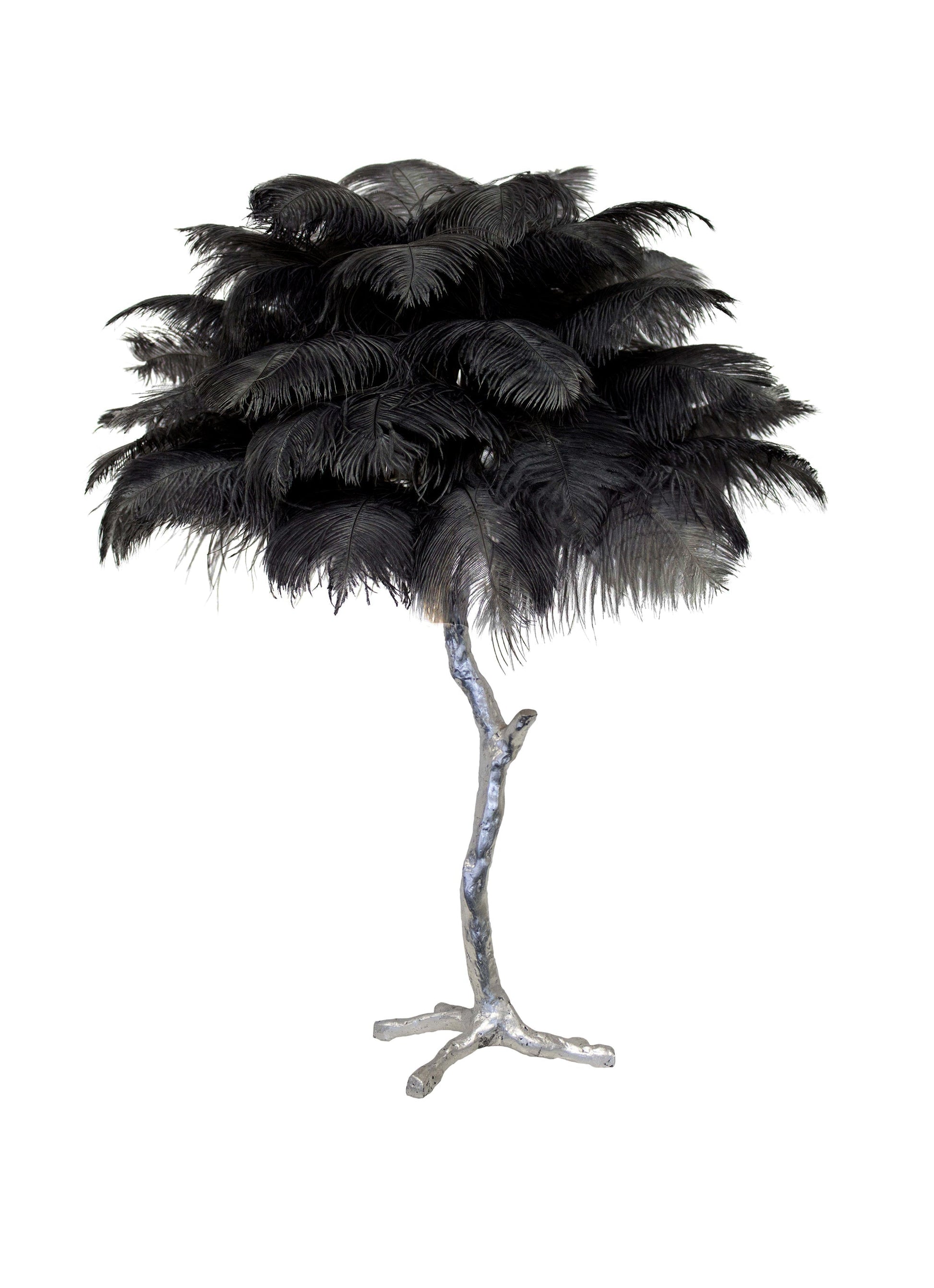 Ostrich Feather Table Lamp with Adjustable Brightness for Living Room & Bedroom Decor
