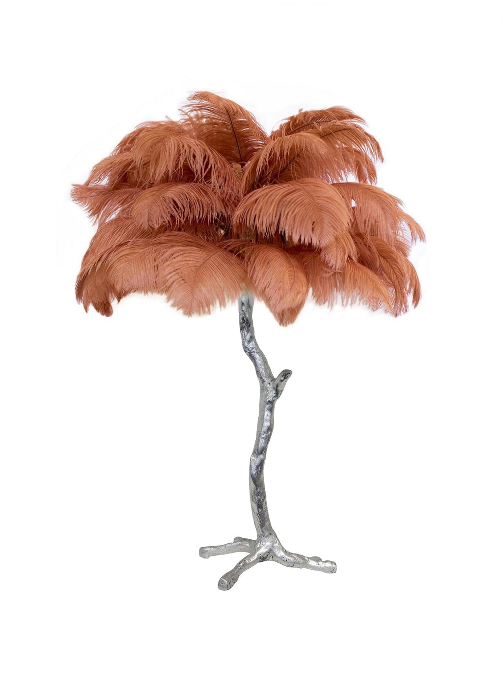 Ostrich Feather Table Lamp with Adjustable Brightness for Living Room & Bedroom Decor