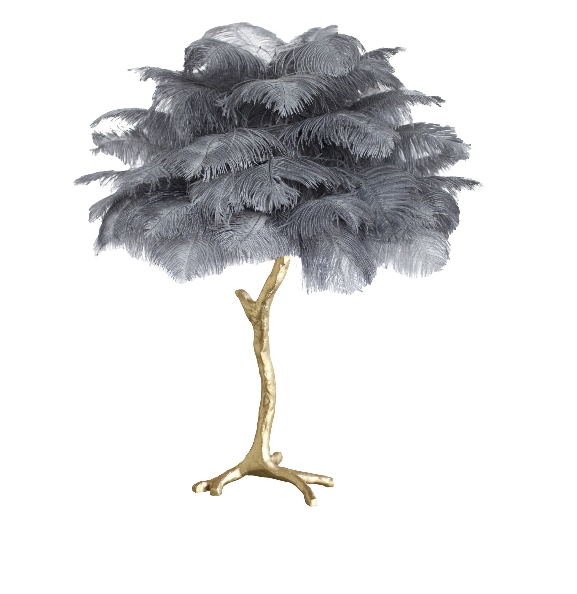 Ostrich Feather Table Lamp with Adjustable Brightness for Living Room & Bedroom Decor