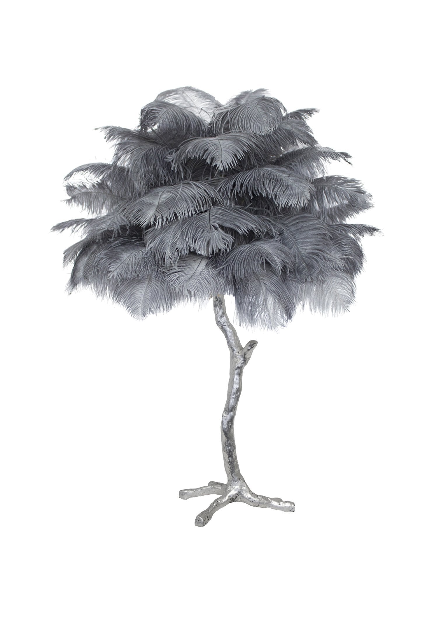 Ostrich Feather Table Lamp with Adjustable Brightness for Living Room & Bedroom Decor