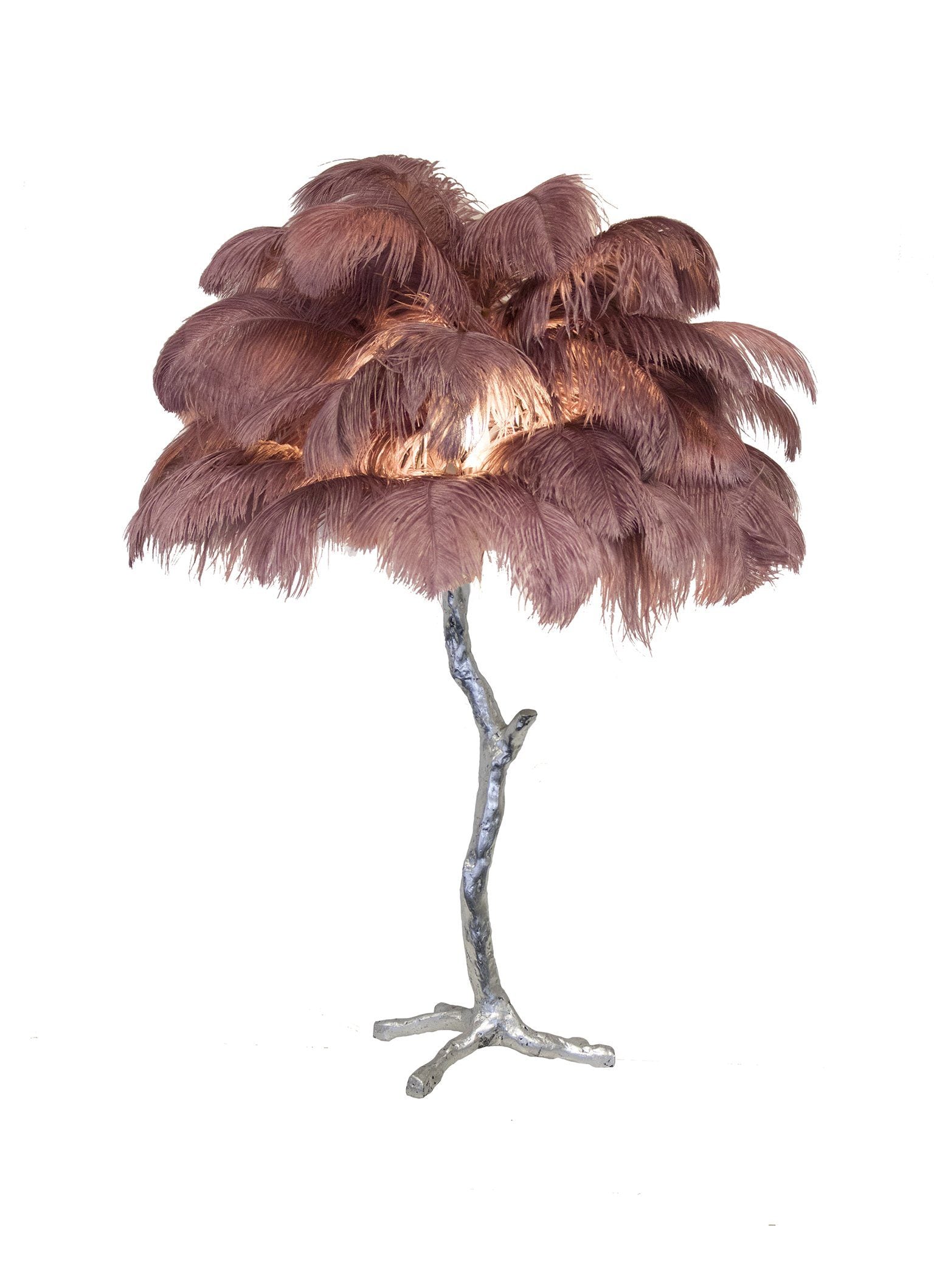 Ostrich Feather Table Lamp with Adjustable Brightness for Living Room & Bedroom Decor