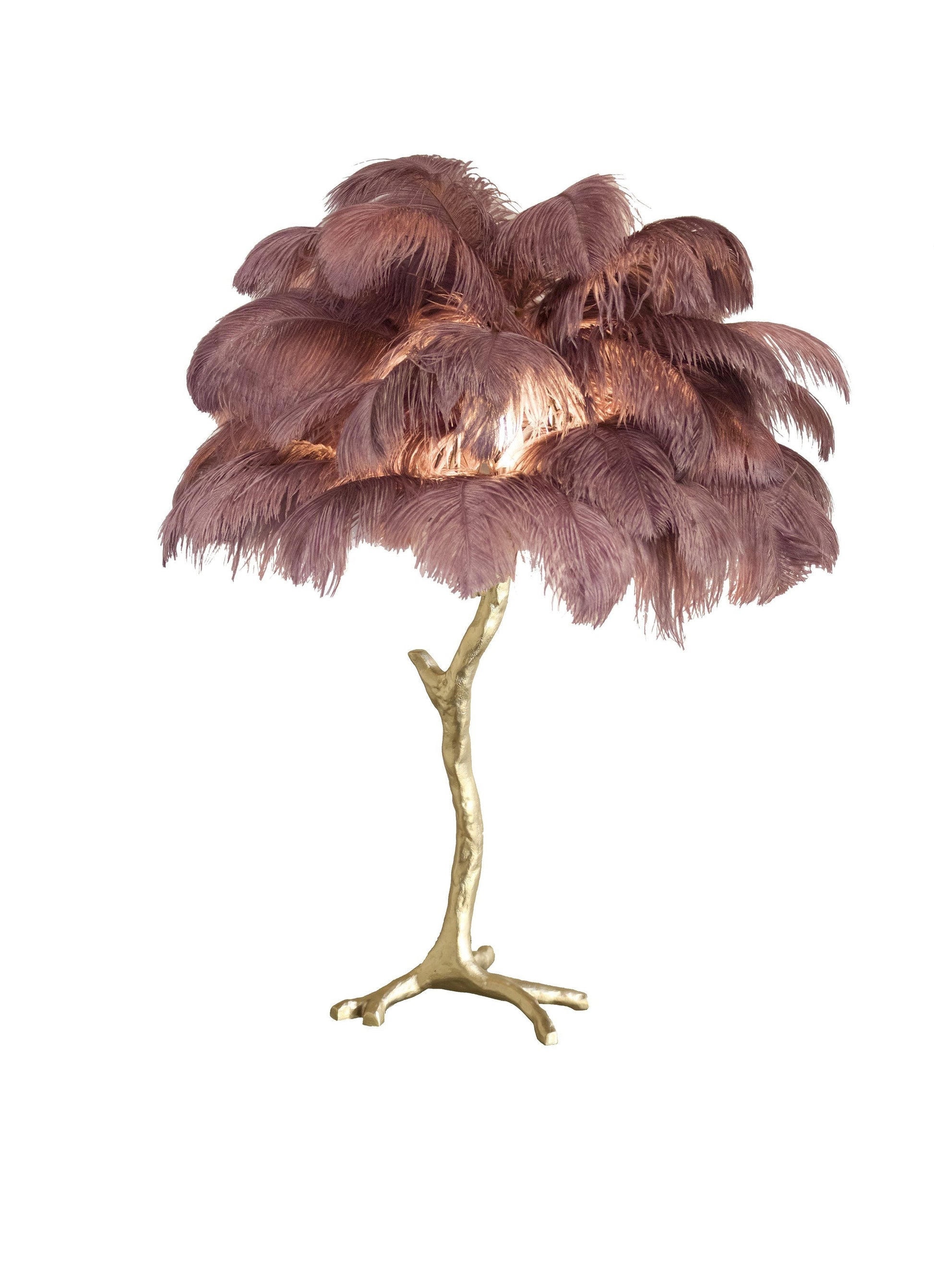 Ostrich Feather Table Lamp with Adjustable Brightness for Living Room & Bedroom Decor