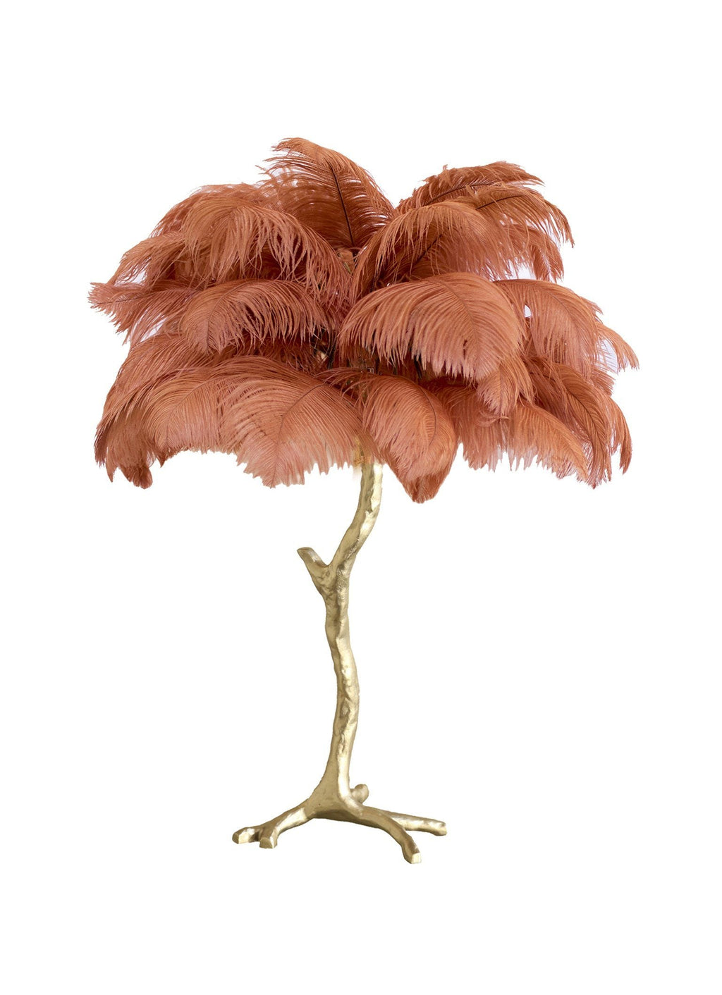 Ostrich Feather Table Lamp with Adjustable Brightness for Living Room & Bedroom Decor