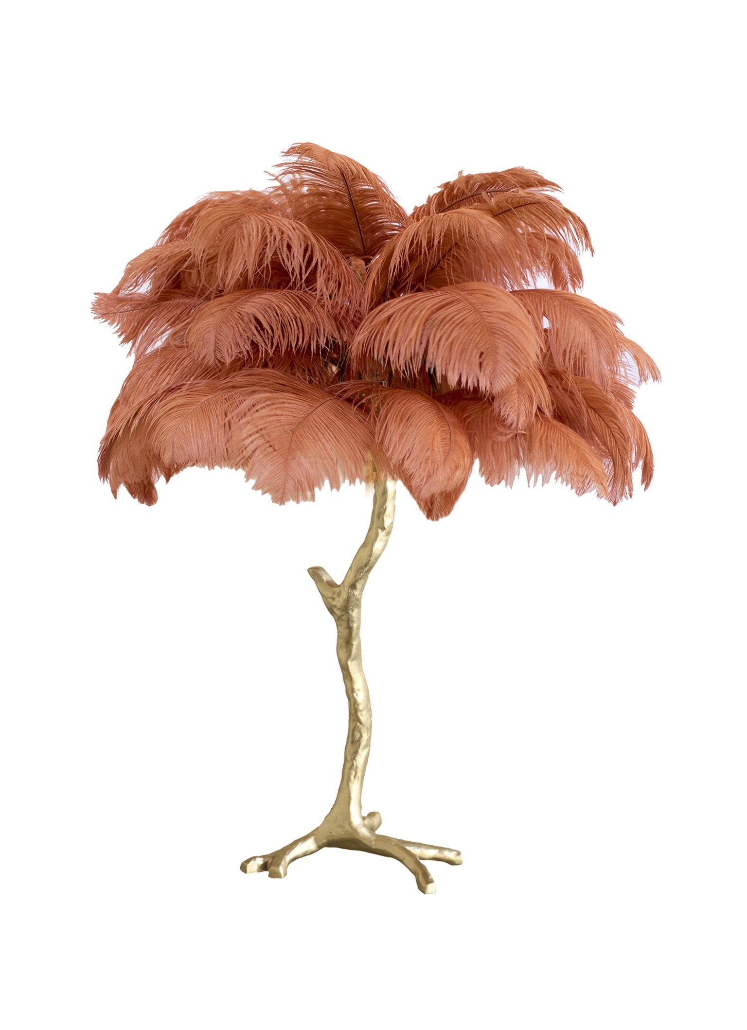 Ostrich Feather Table Lamp with Adjustable Brightness for Living Room & Bedroom Decor