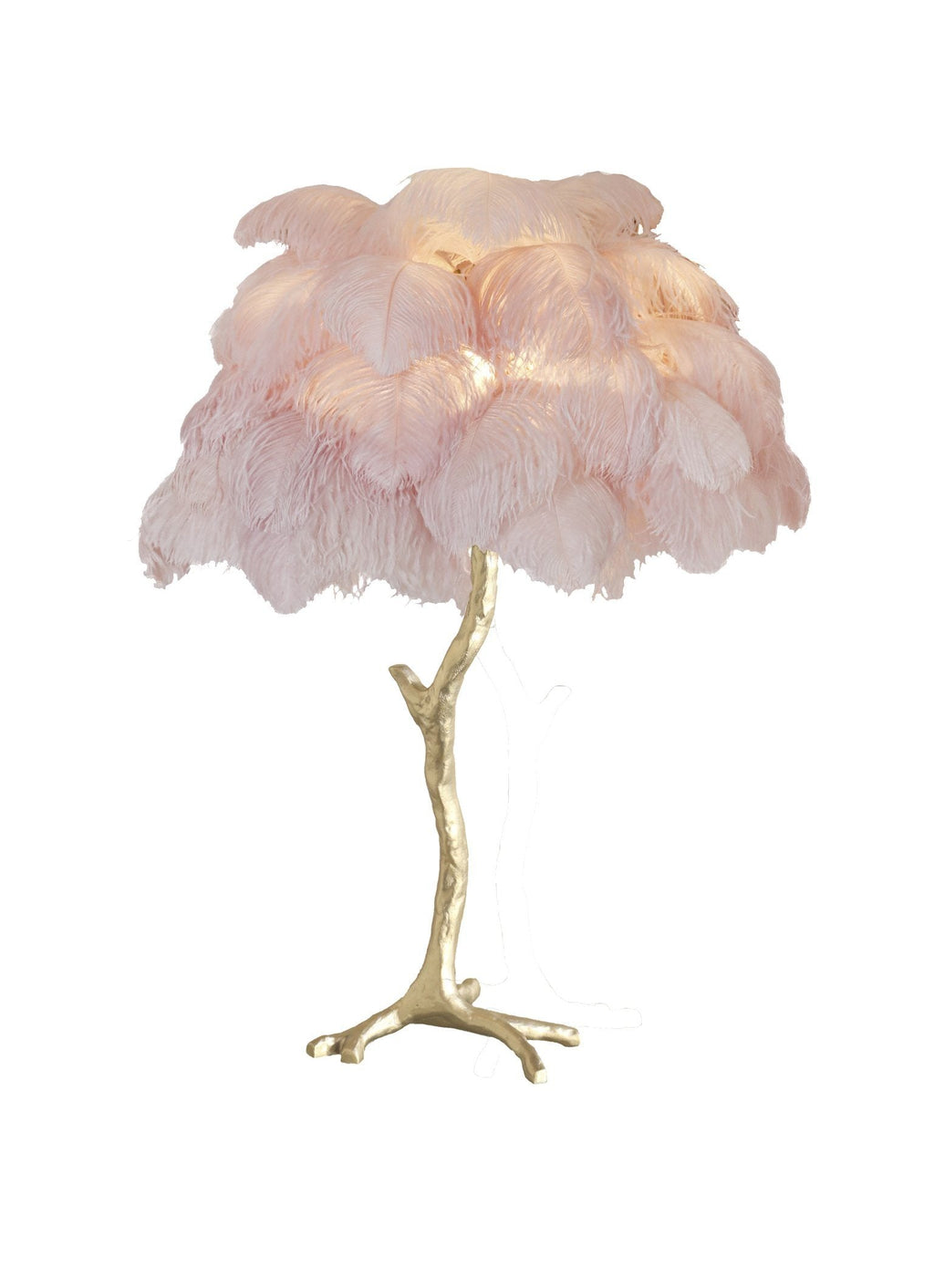 Ostrich Feather Table Lamp with Adjustable Brightness for Living Room & Bedroom Decor