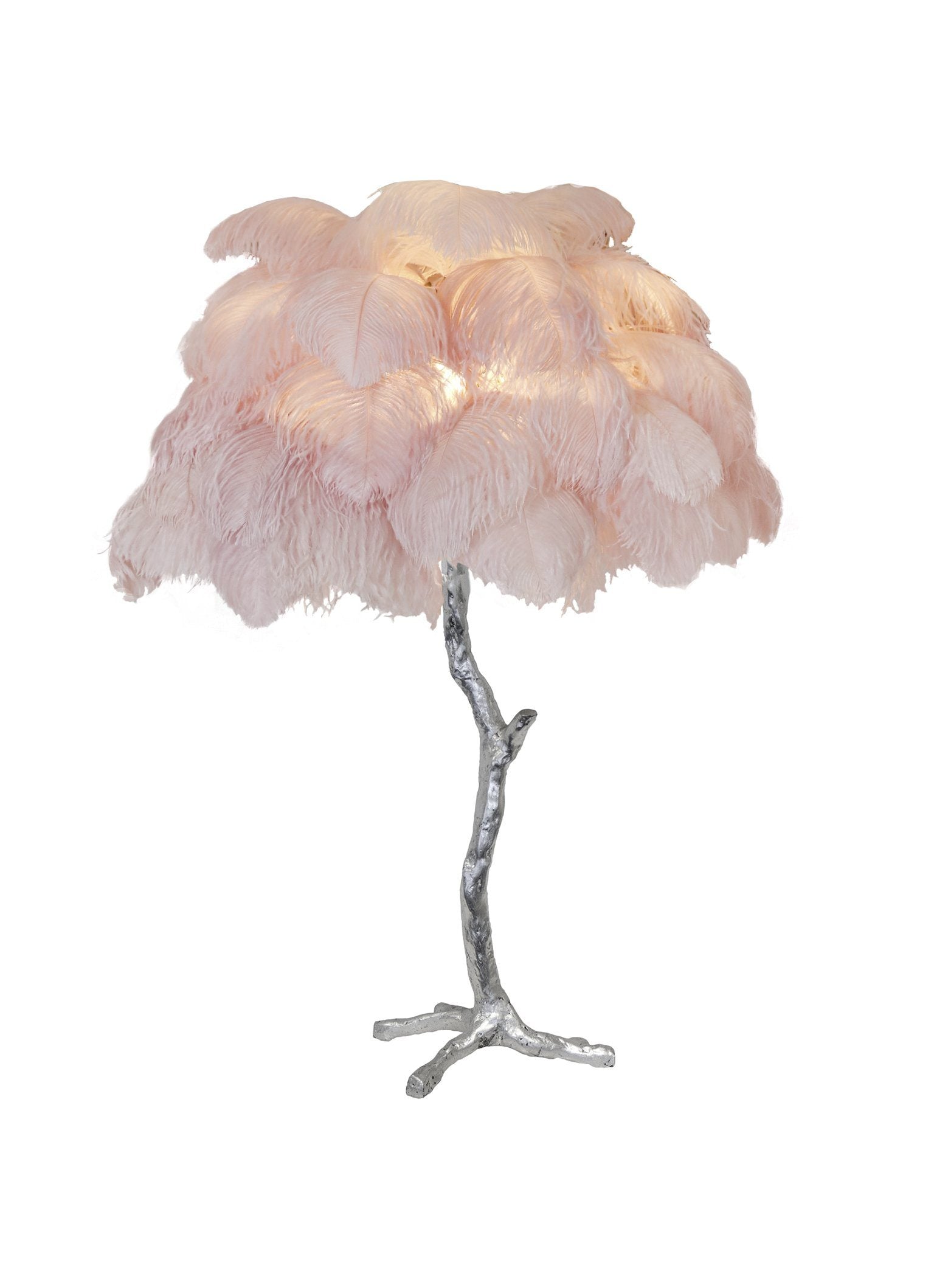 Ostrich Feather Table Lamp with Adjustable Brightness for Living Room & Bedroom Decor