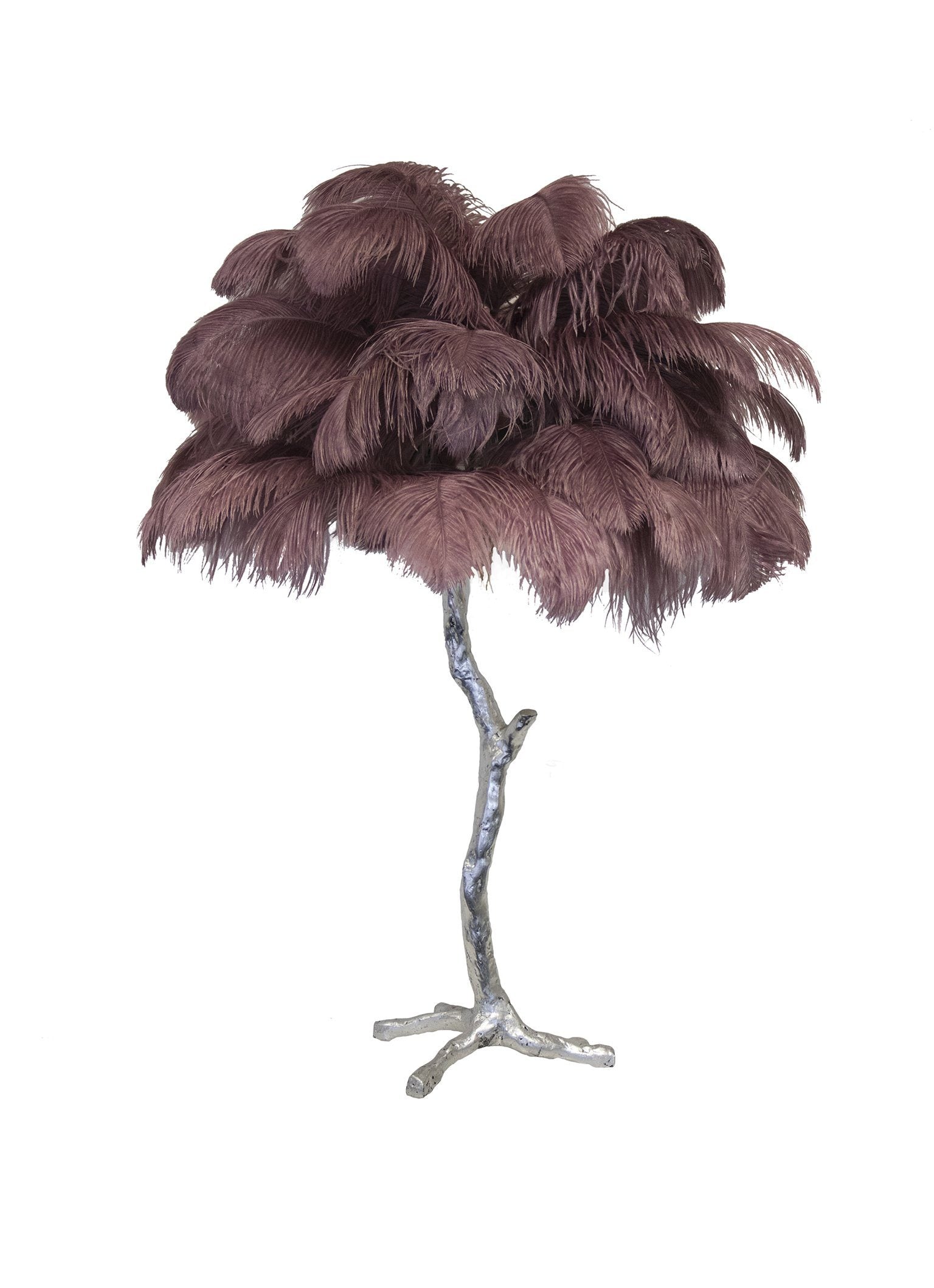 Ostrich Feather Table Lamp with Adjustable Brightness for Living Room & Bedroom Decor