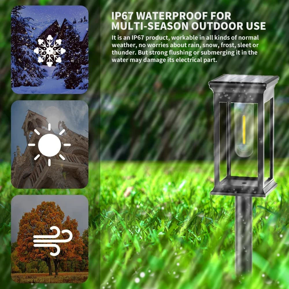 Solar Pathway Lights - Waterproof IP65 Garden Lighting for Walkway, Yard, and Landscape - Outdoor Decorative Lights for Lawn