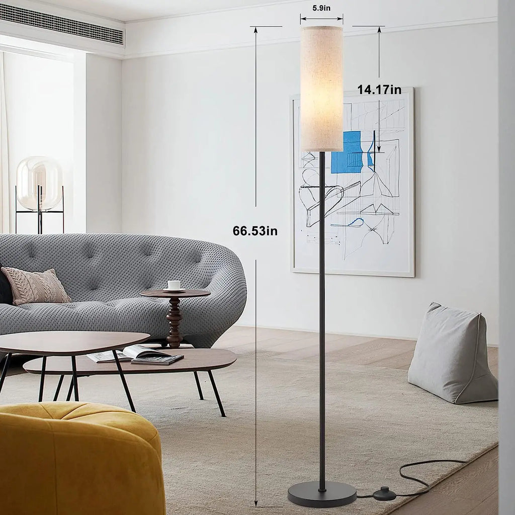 Modern Floor Lamp with Lampshade and Foot Switch - Adjustable Standing Light for Living Room, Bedroom, Kids Room, and Office Use