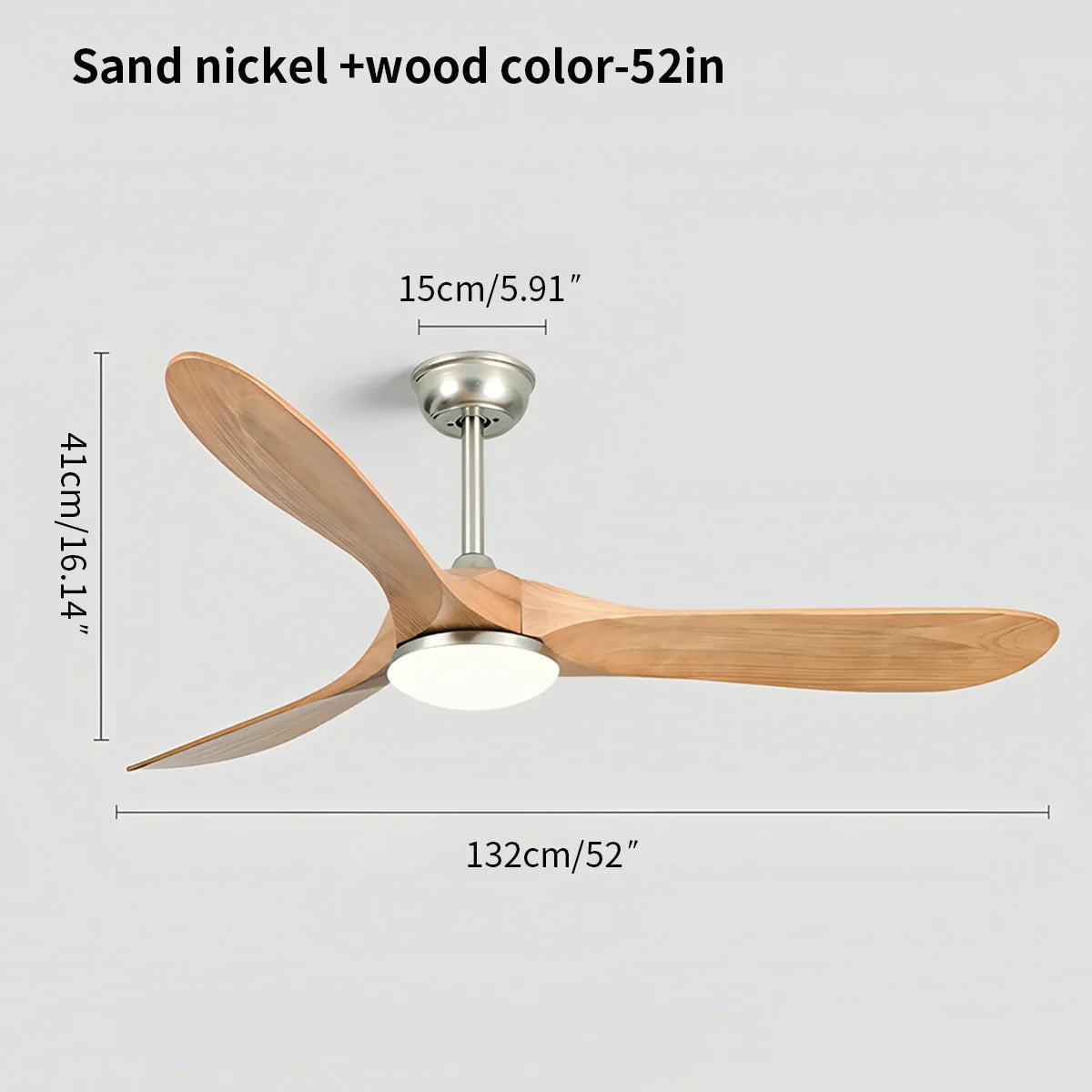 Nordic Solid Wood Ceiling Fan with Light Fixture for Living Room & Bedroom Use