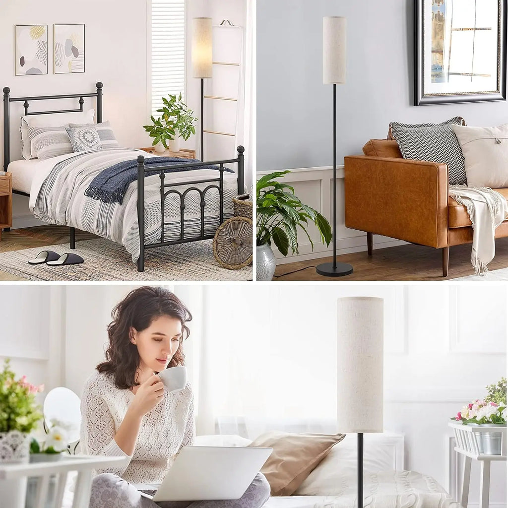 Modern Floor Lamp with Lampshade and Foot Switch - Adjustable Standing Light for Living Room, Bedroom, Kids Room, and Office Use